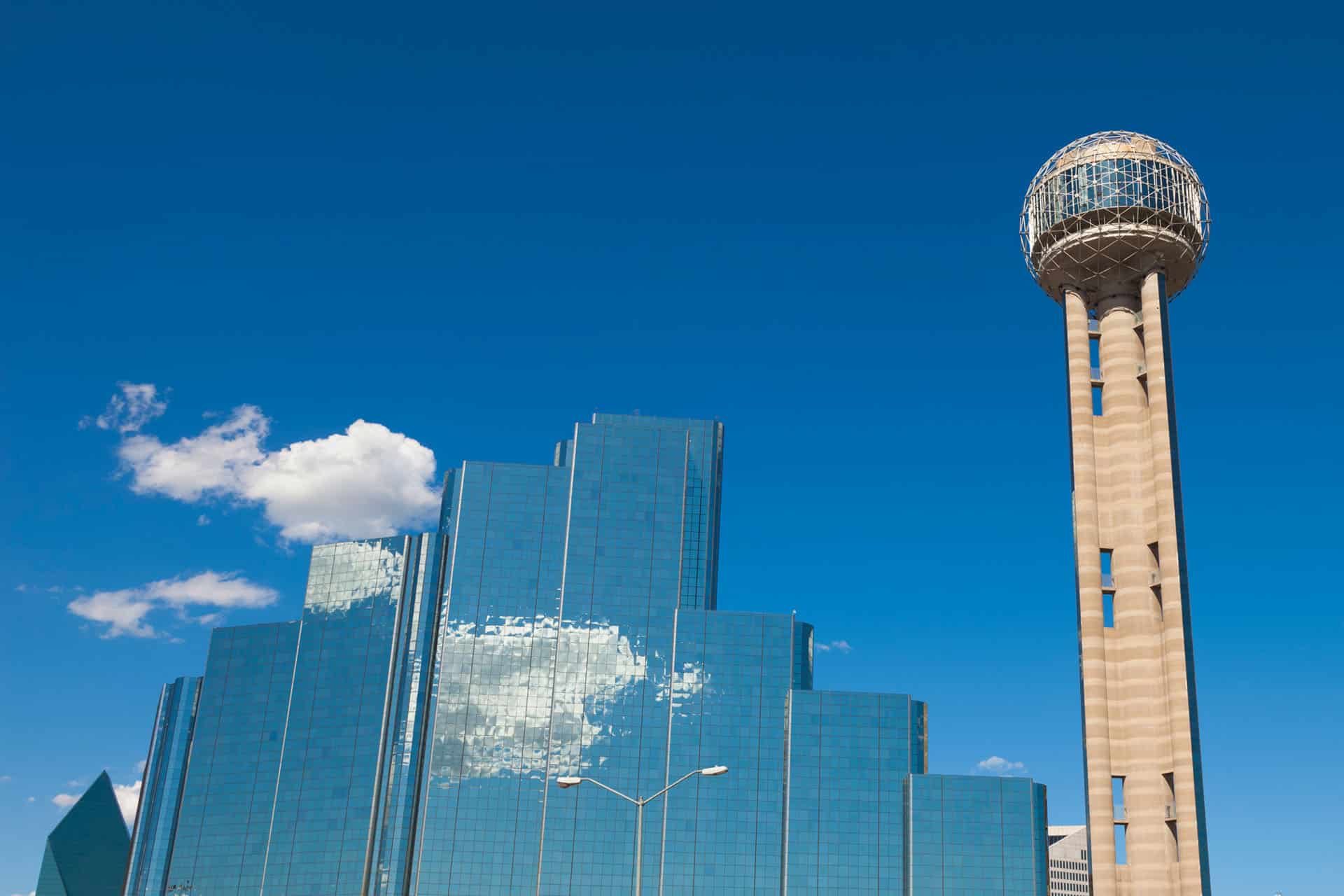 Reunion Tower in downtown Dallas