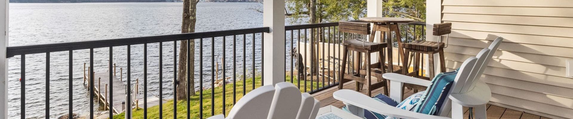 Backyard patio facing a Dallas area lake
